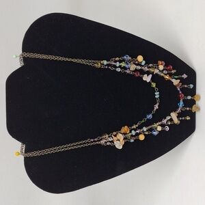 Premier Designs Cody Double Strand Beaded Antiqued‎ Chain Necklace